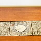 Scandinavian teak and ceramic dining room table with extensions