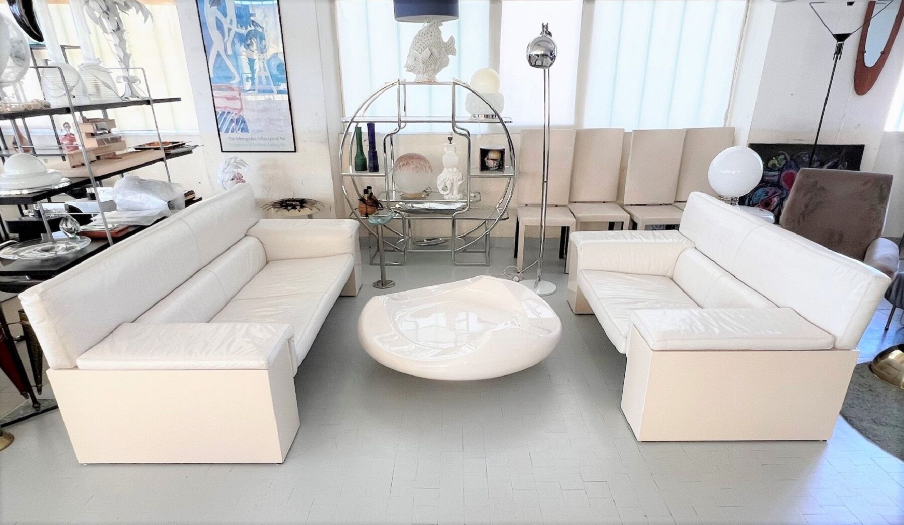 Cini Boeri for Knoll Three Seater Sofa 'Brigadier' in White Leather, 1970s