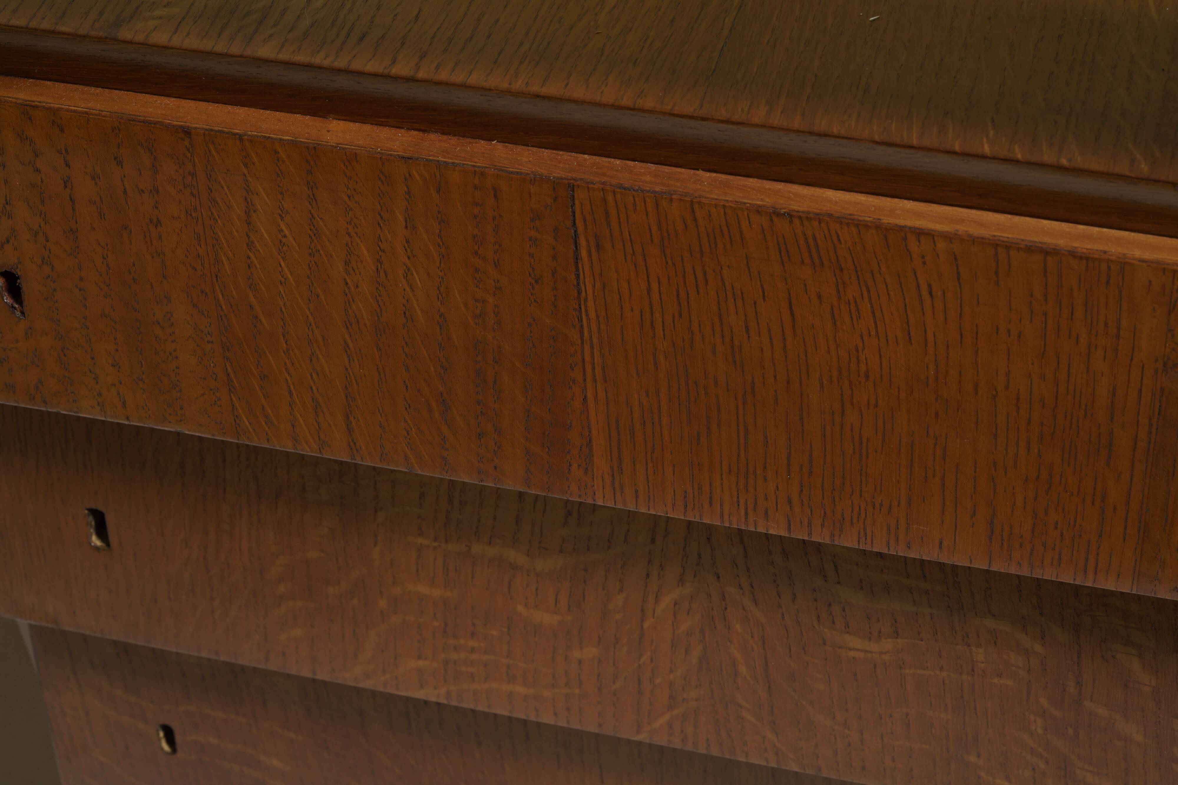 Mid-century Gio Ponti desk / Italian desk with a wooden and glass top