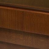 Mid-century Gio Ponti desk / Italian desk with a wooden and glass top