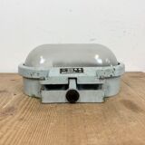 Industrial Cast Aluminium Wall Light with Milk Glass from Elektrosvit, 1970s