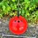 Orange metal eye ball pendant light by LITA vintage 1970