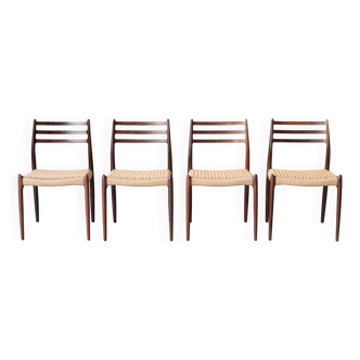 Set of 4 'model 78' dining chairs in rosewood by Niels Otto Moller