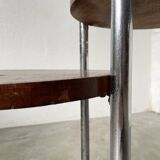 Bauhaus art deco console table in wood and chrome