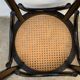 Pair of high canne stools or black curved wooden bar chairs, 1970