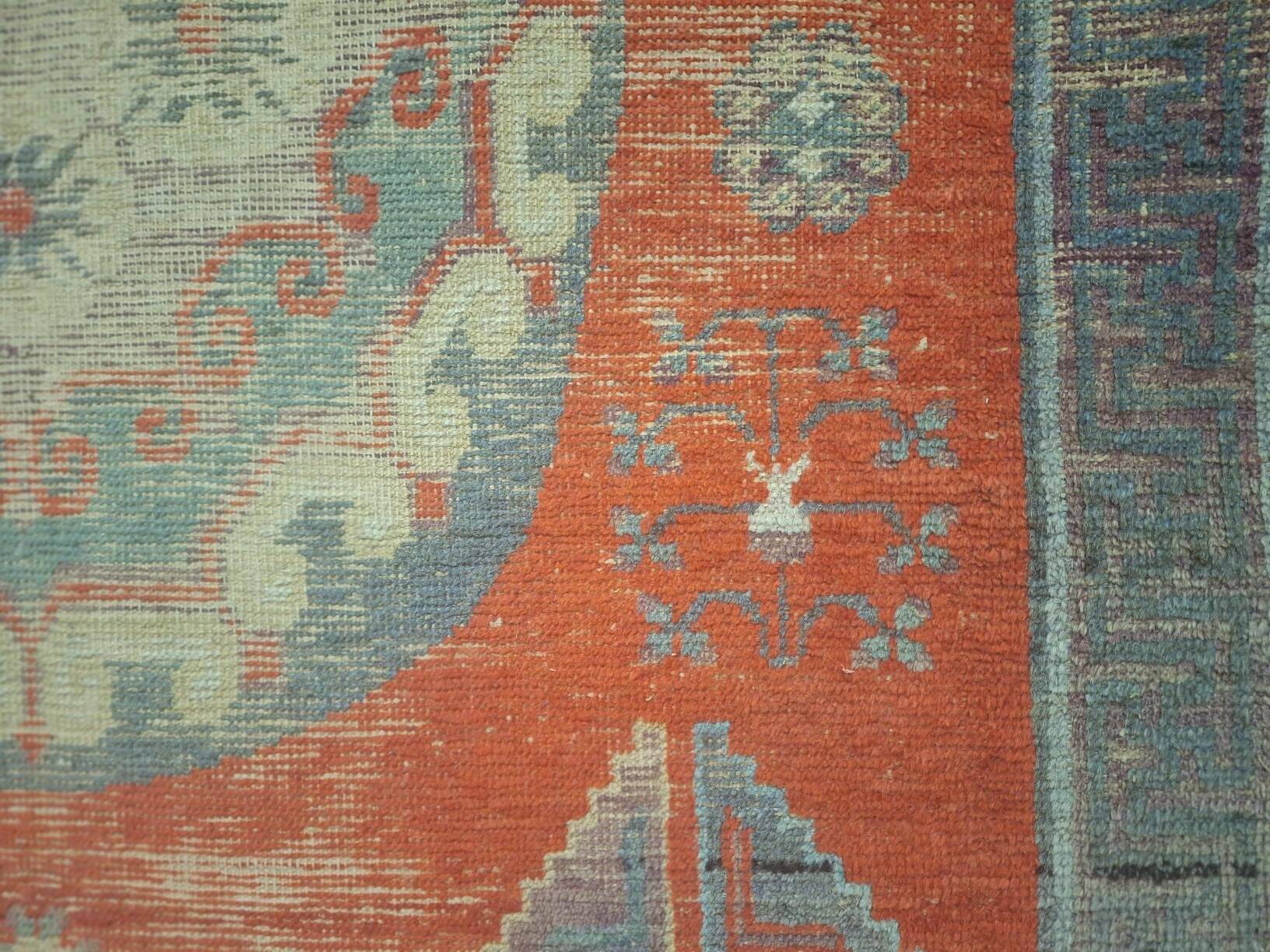 Antique Khotan rug Uyghur East Turkestan 1910