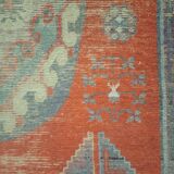 Antique Khotan rug Uyghur East Turkestan 1910
