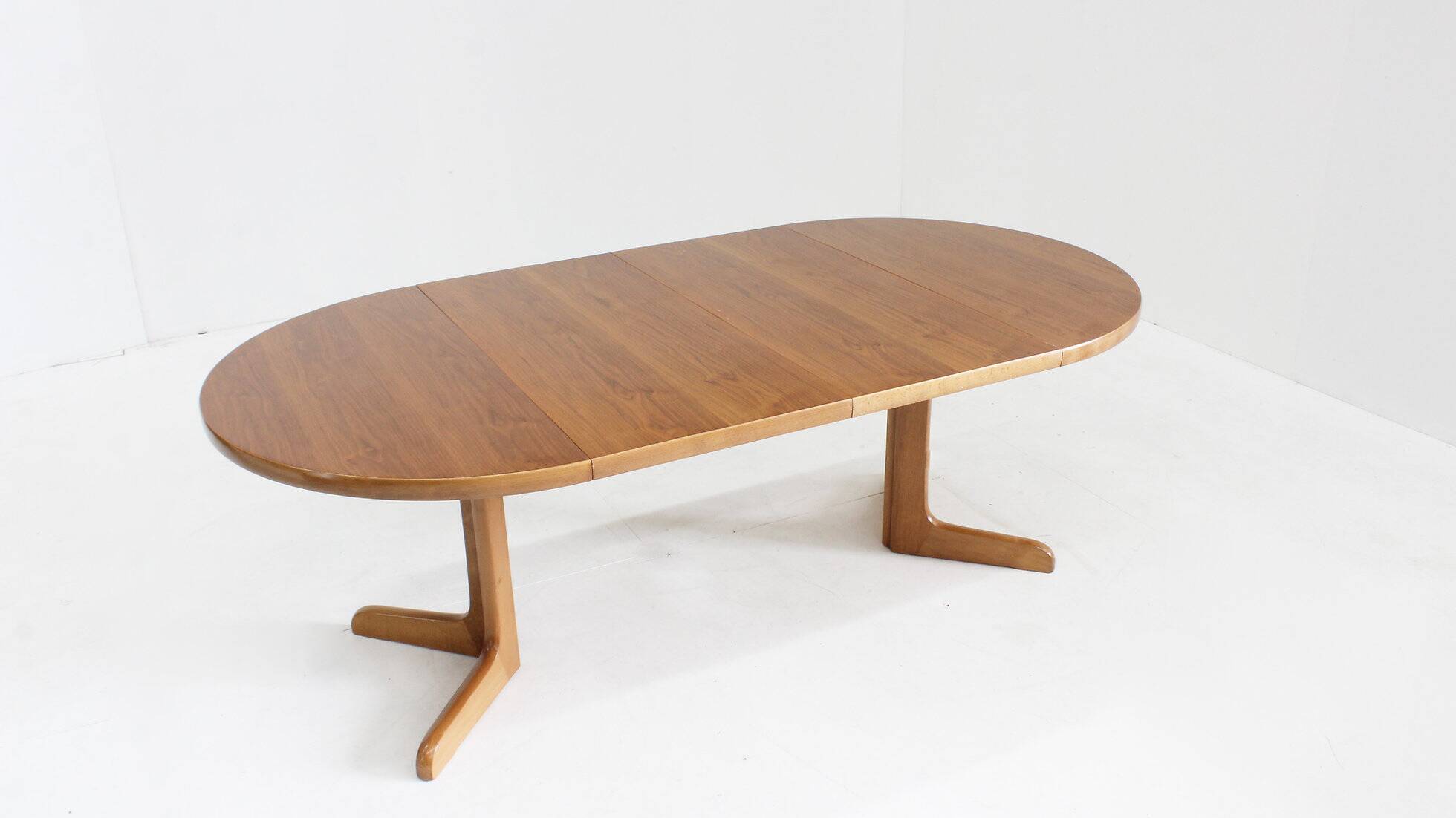 Vintage Danish round extendable dining table 1960s