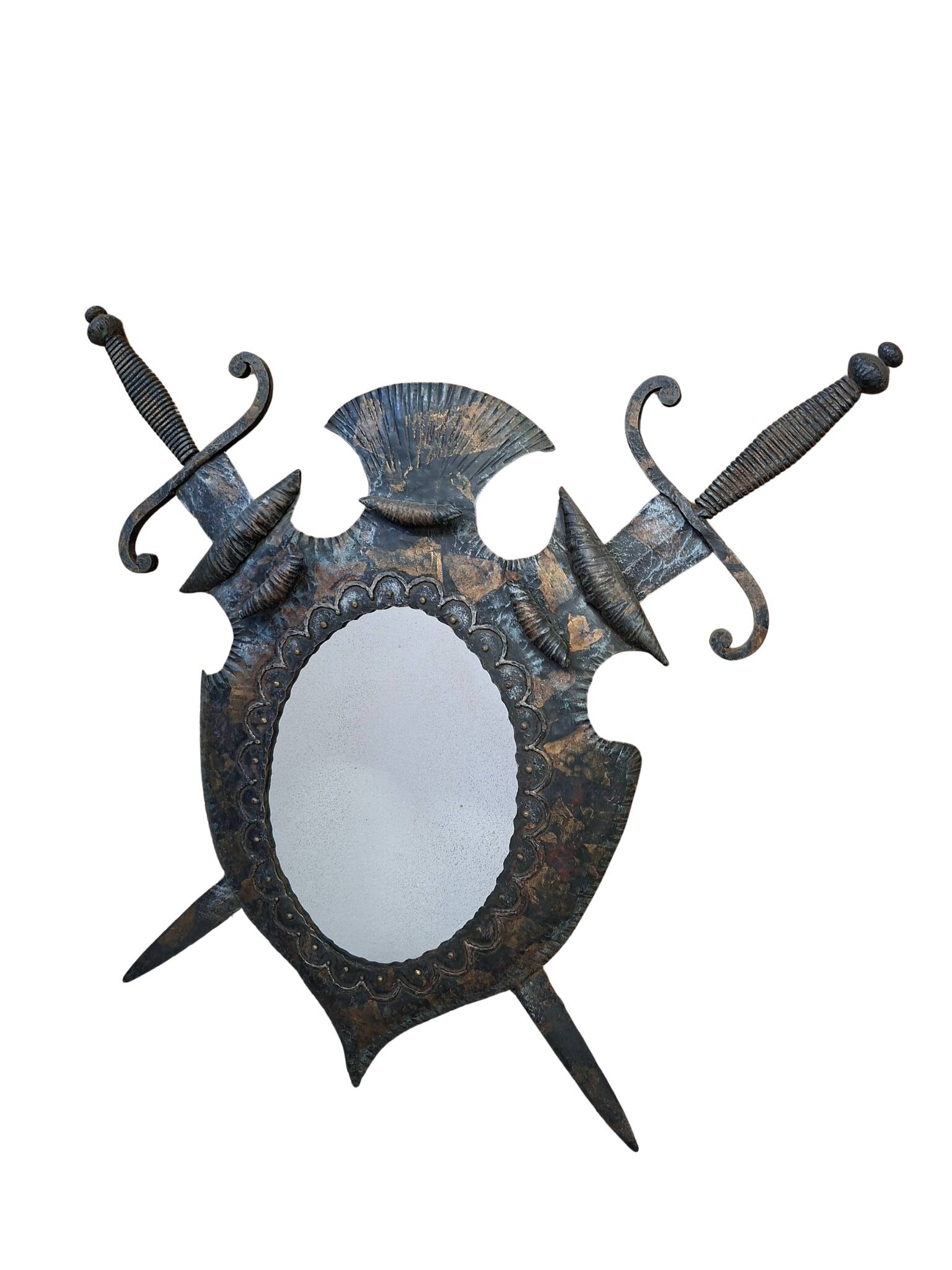 Specchio Araldico anni '70 in Ferro Battuto