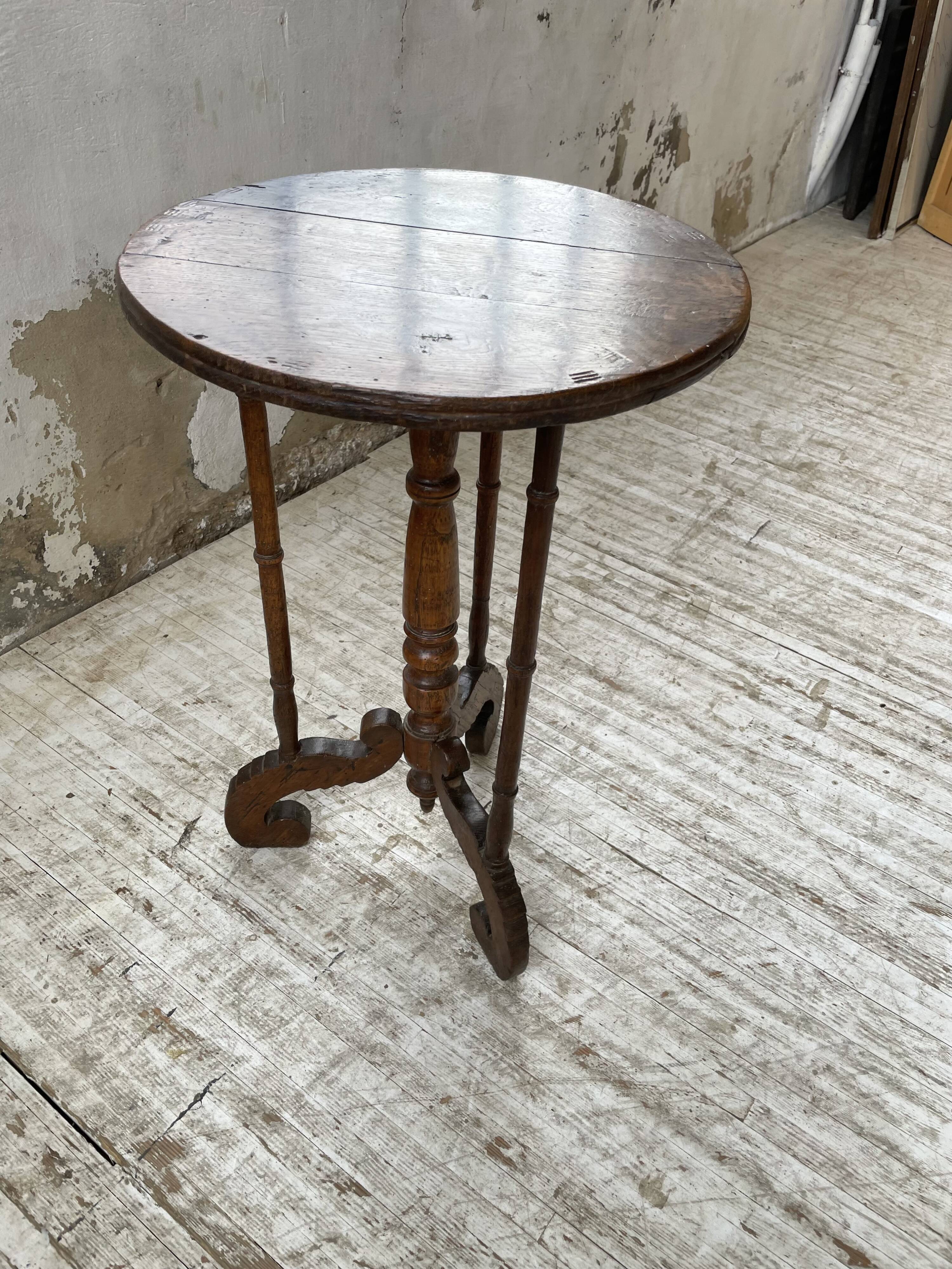 19th century oak pedestal console