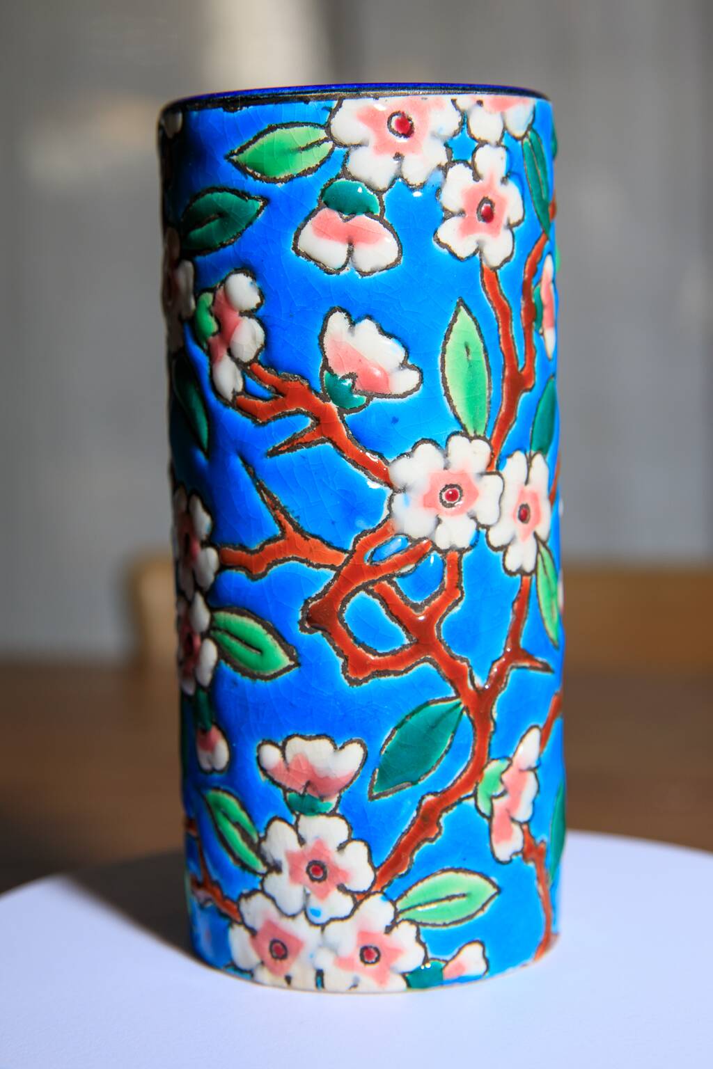 Paire de vases en emaux de longwy