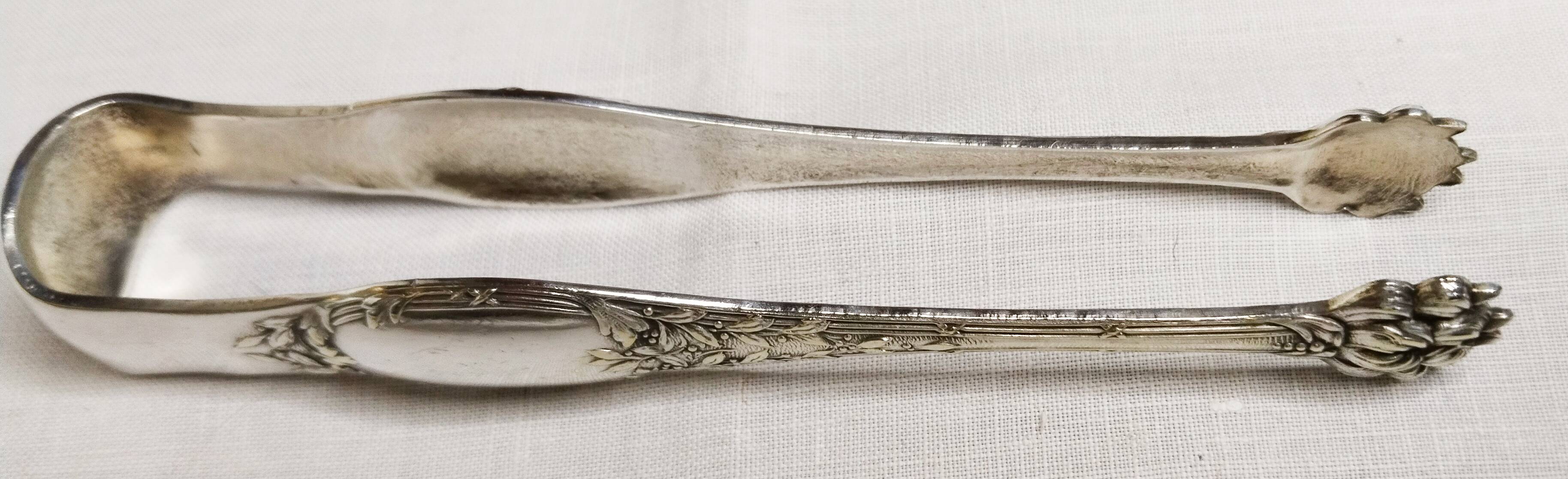 Silver ice tongs
