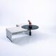 Table basse réglable en marbre noir et blanc italien, années 1980