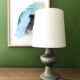 Brutalist table lamp in pyrite stone