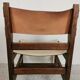 Series of 4 wooden and leather chairs
