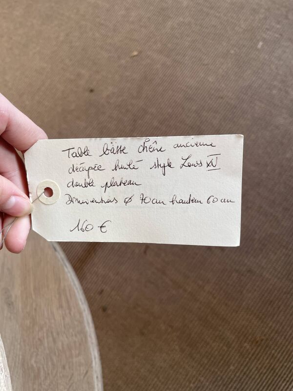 Table basse en chêne ancienne - huilée et décapé