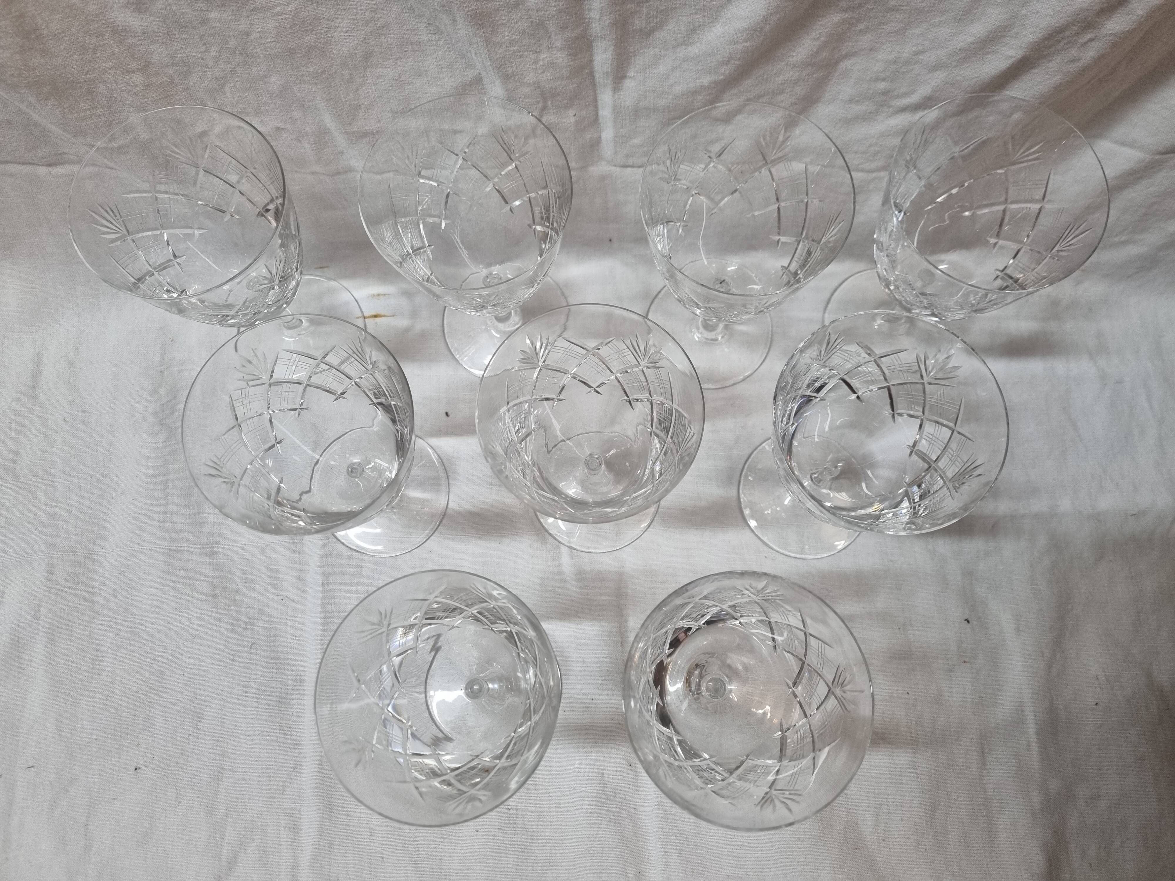 9 crystal wine glasses from 1980