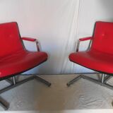 Pair of leather armchairs by Raphael Raffel from the 70s