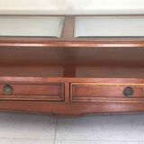 Coffee table with cherry drawers and beveled glass