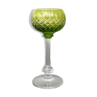 Roemer glass color signed stamped, Cristal Saint Louis