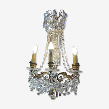 Crystal stamp chandelier, early 20th century