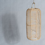 Large lantern-shaped rattan pendant lamp H50 D24