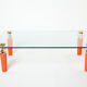 Rare coffee table lacquer orange bronze glass signed Garouste & Bonetti 1995