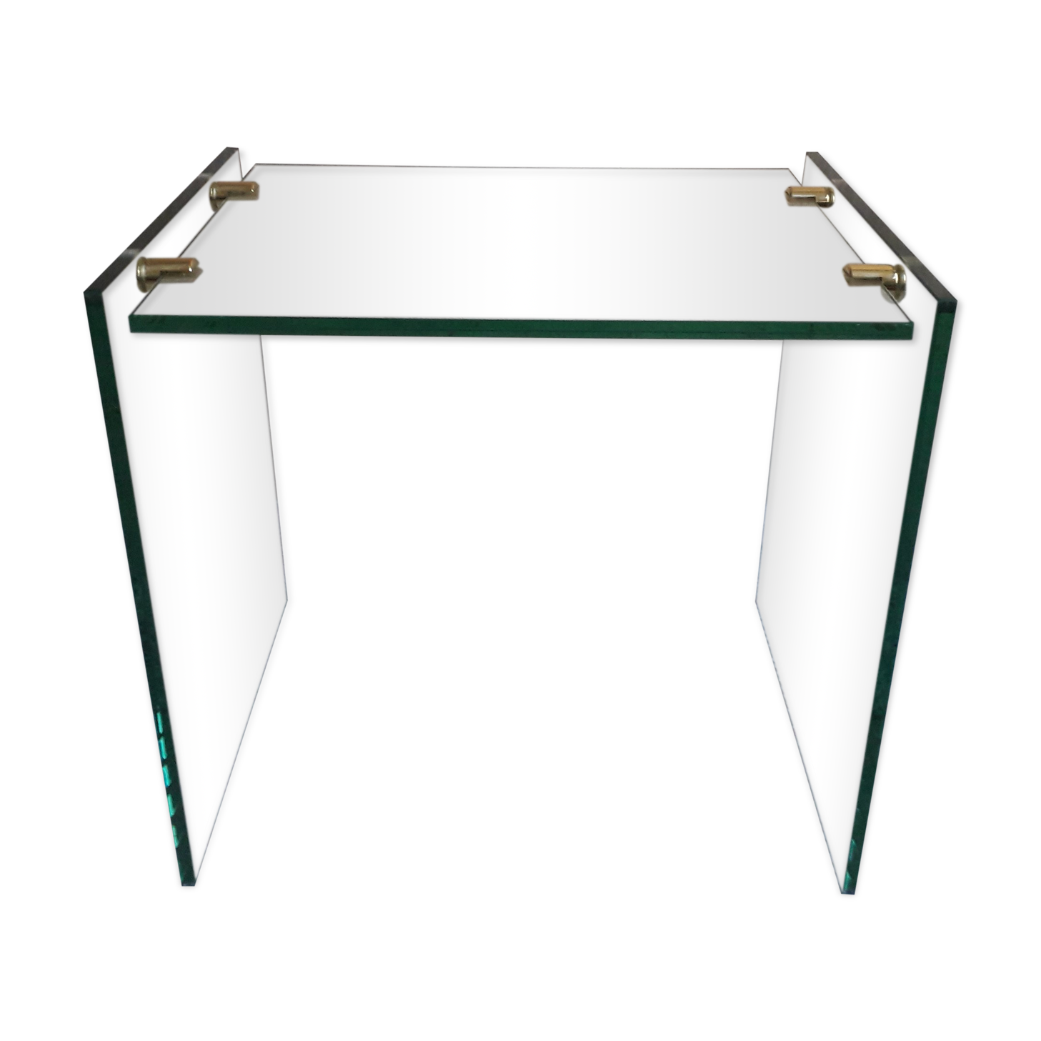 Glass and brass coffee table