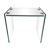 Glass and brass coffee table