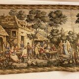 Tapestry of the Gobelins, village festival scene, perfect condition.