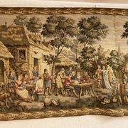 Tapestry of the Gobelins, village festival scene, perfect condition.