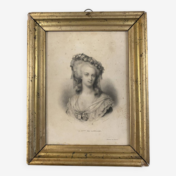 Gravure ancienne, Portrait de la princesse de Lambale début XX siècle