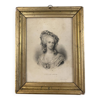 Gravure ancienne, Portrait de la princesse de Lambale début XX siècle