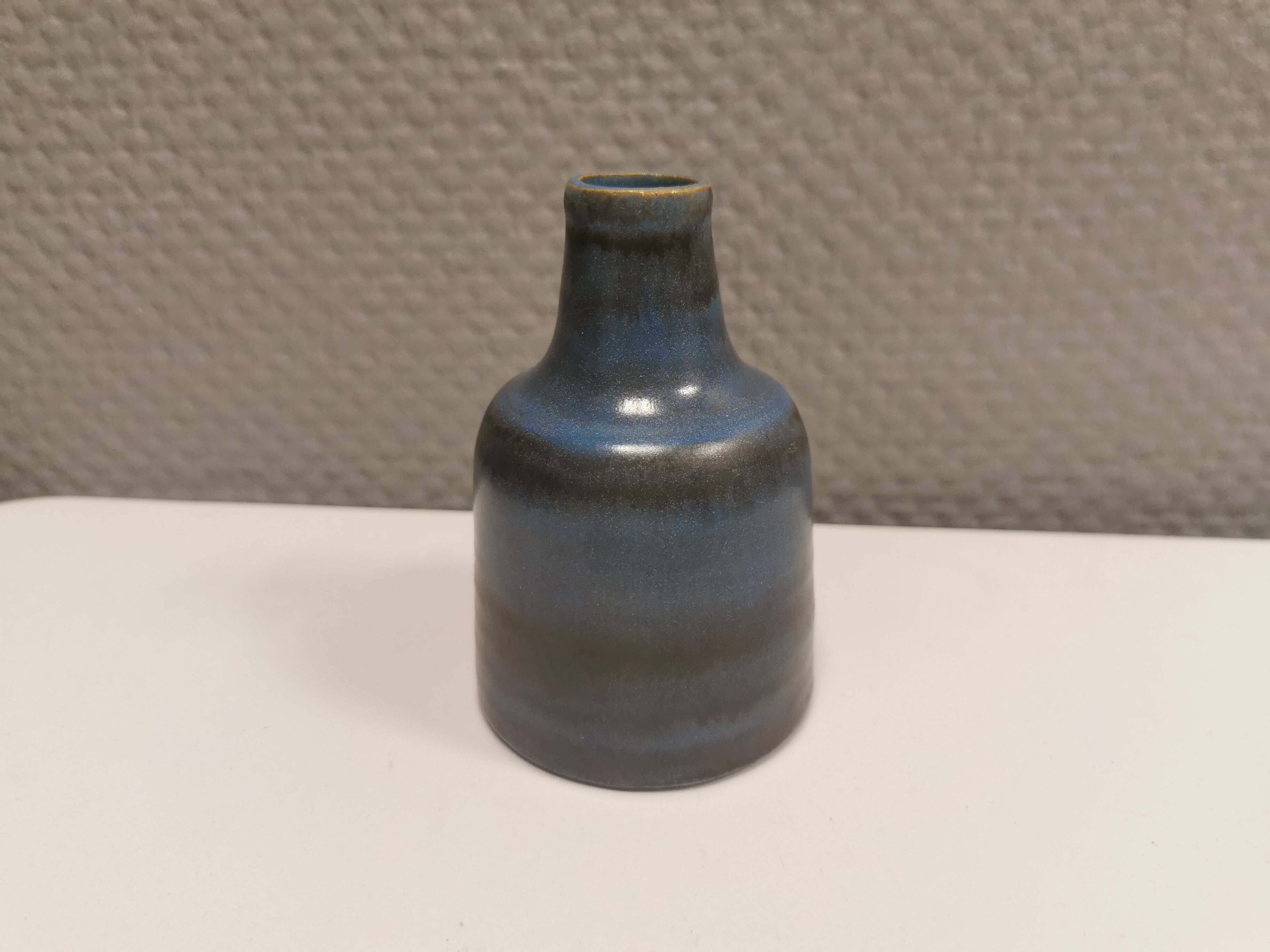 Small Danish ceramic vase in bluish colours/shades