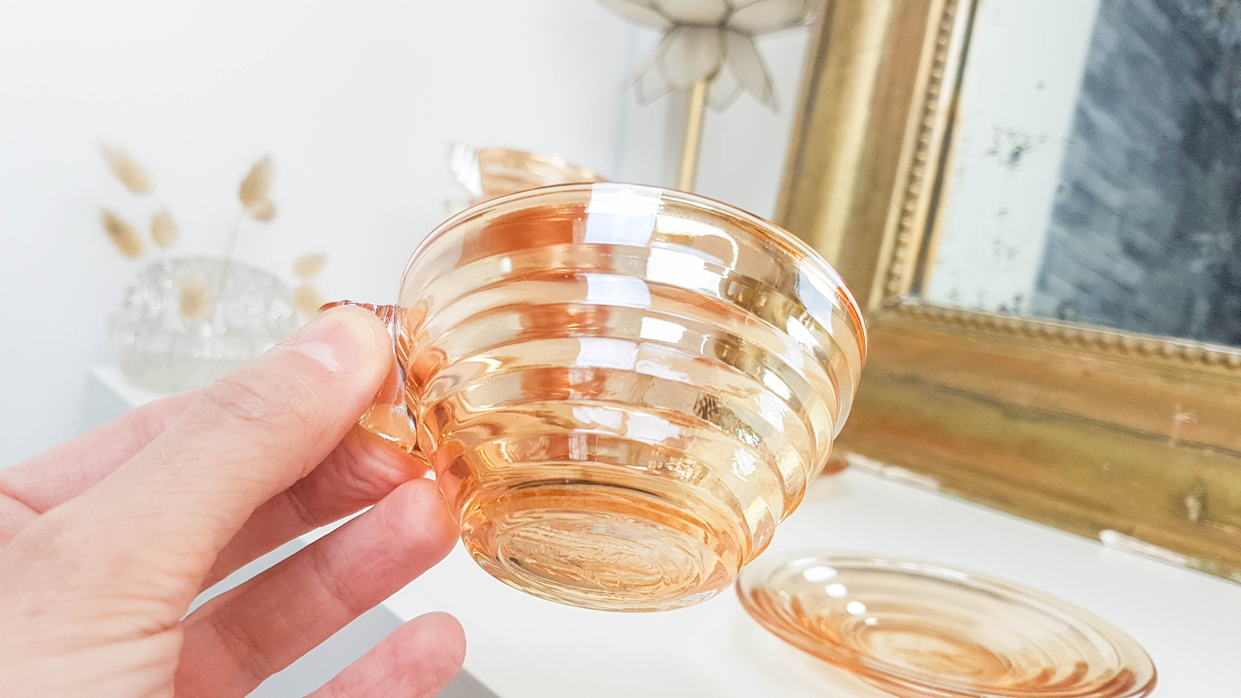 Gondolo coffee service in iridescent glass