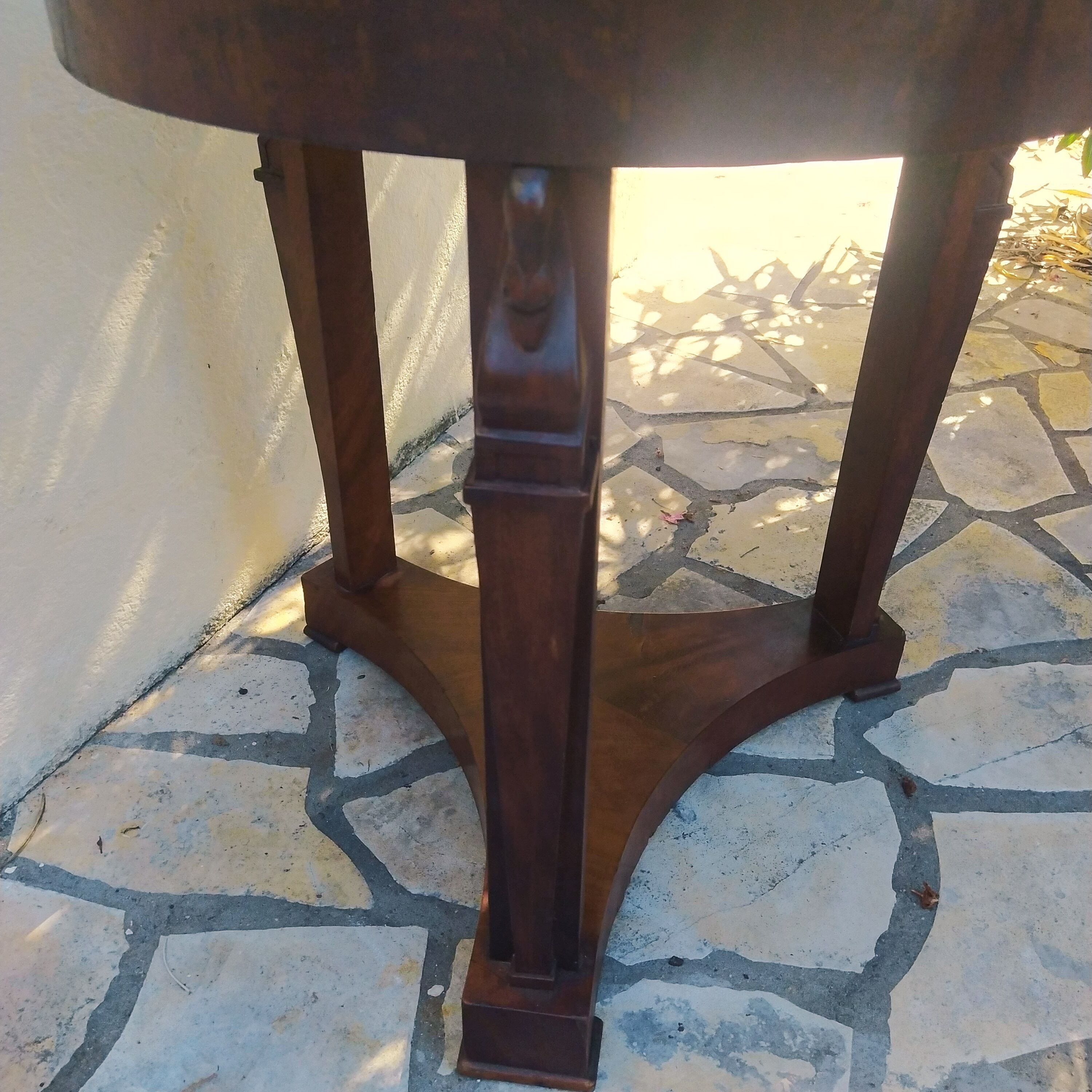 pedestal table Empire mahogany and marble period