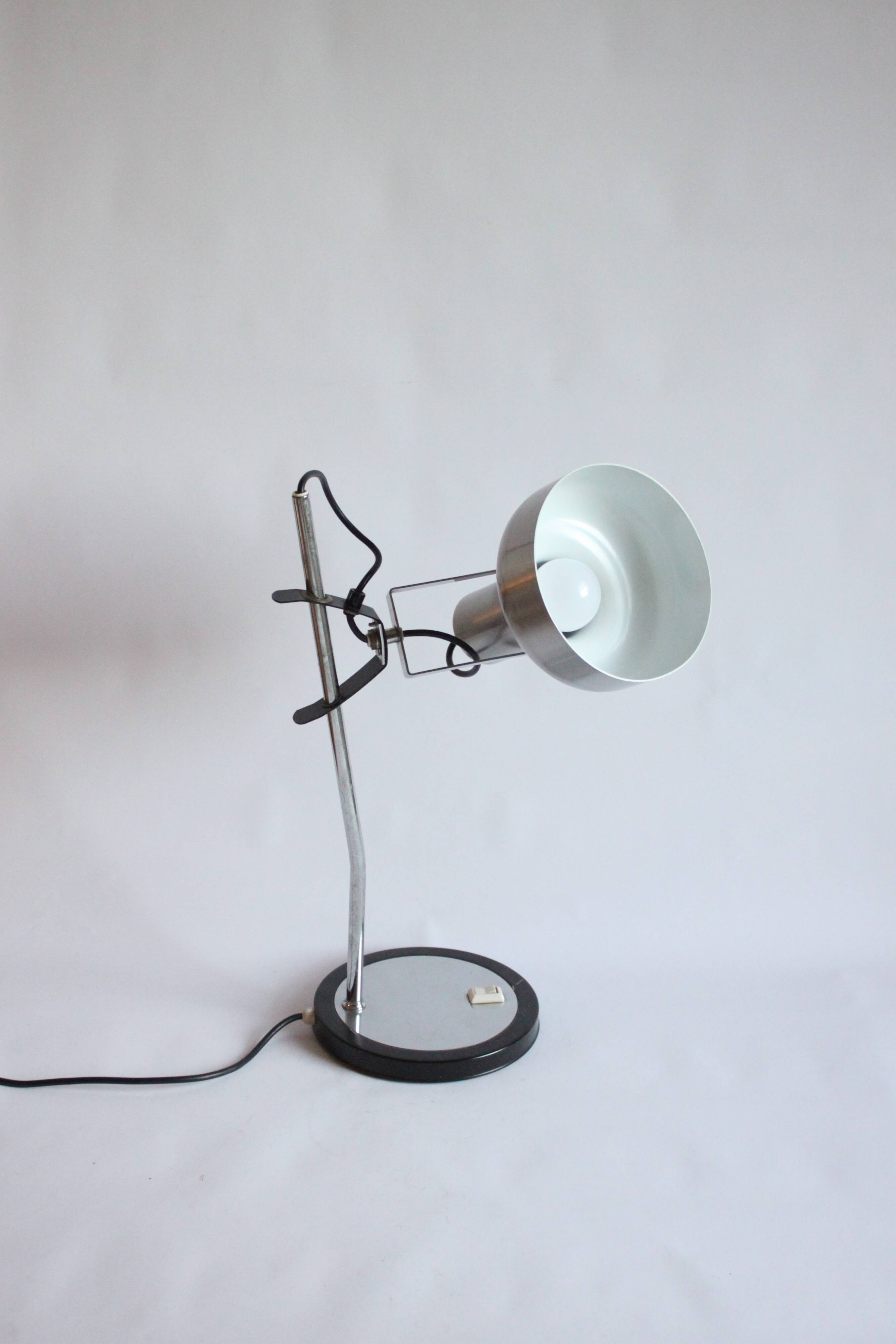 Mid century modern adjustable metal desk lamp, 1960s