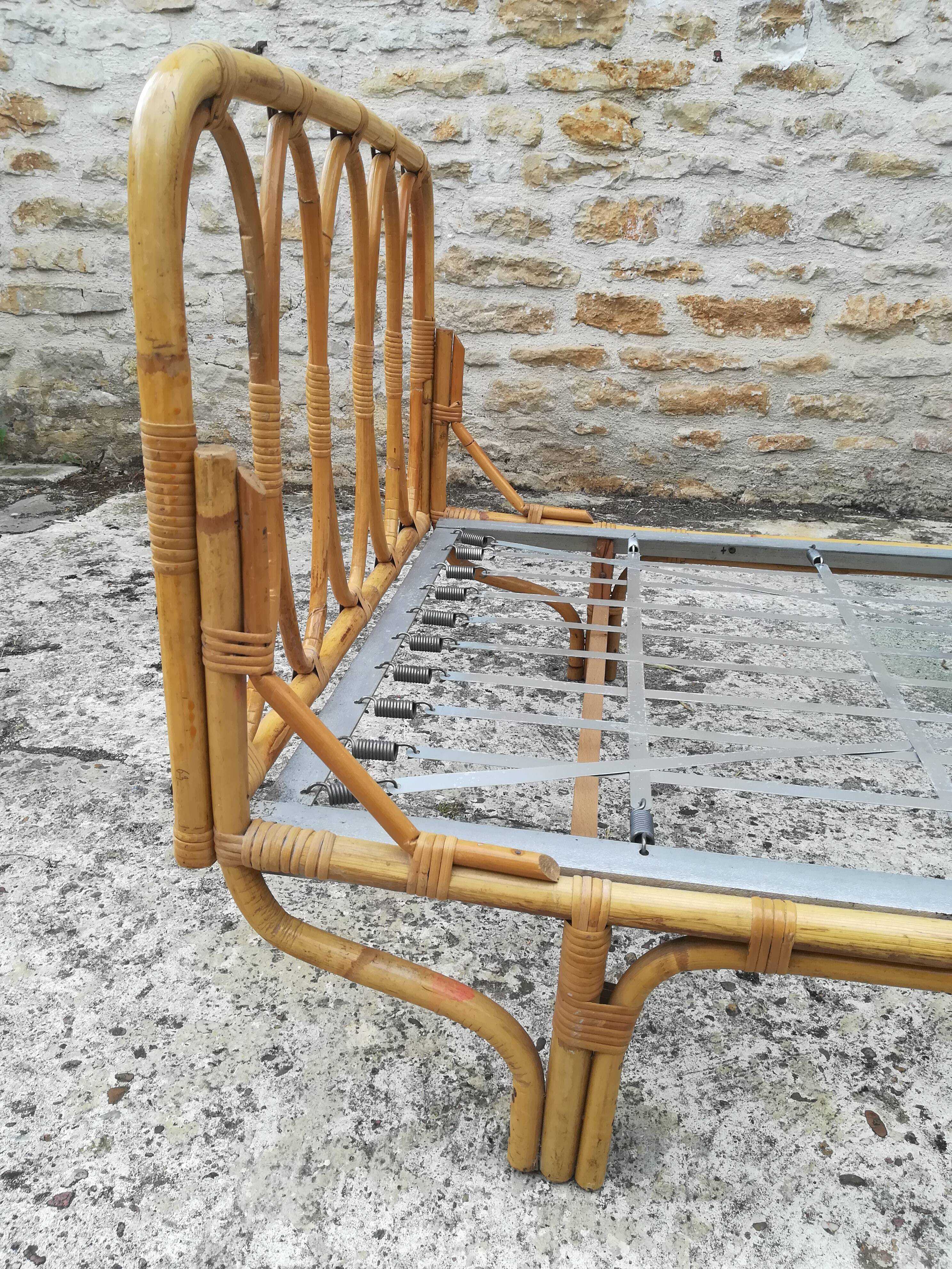 Bamboo and rattan bed