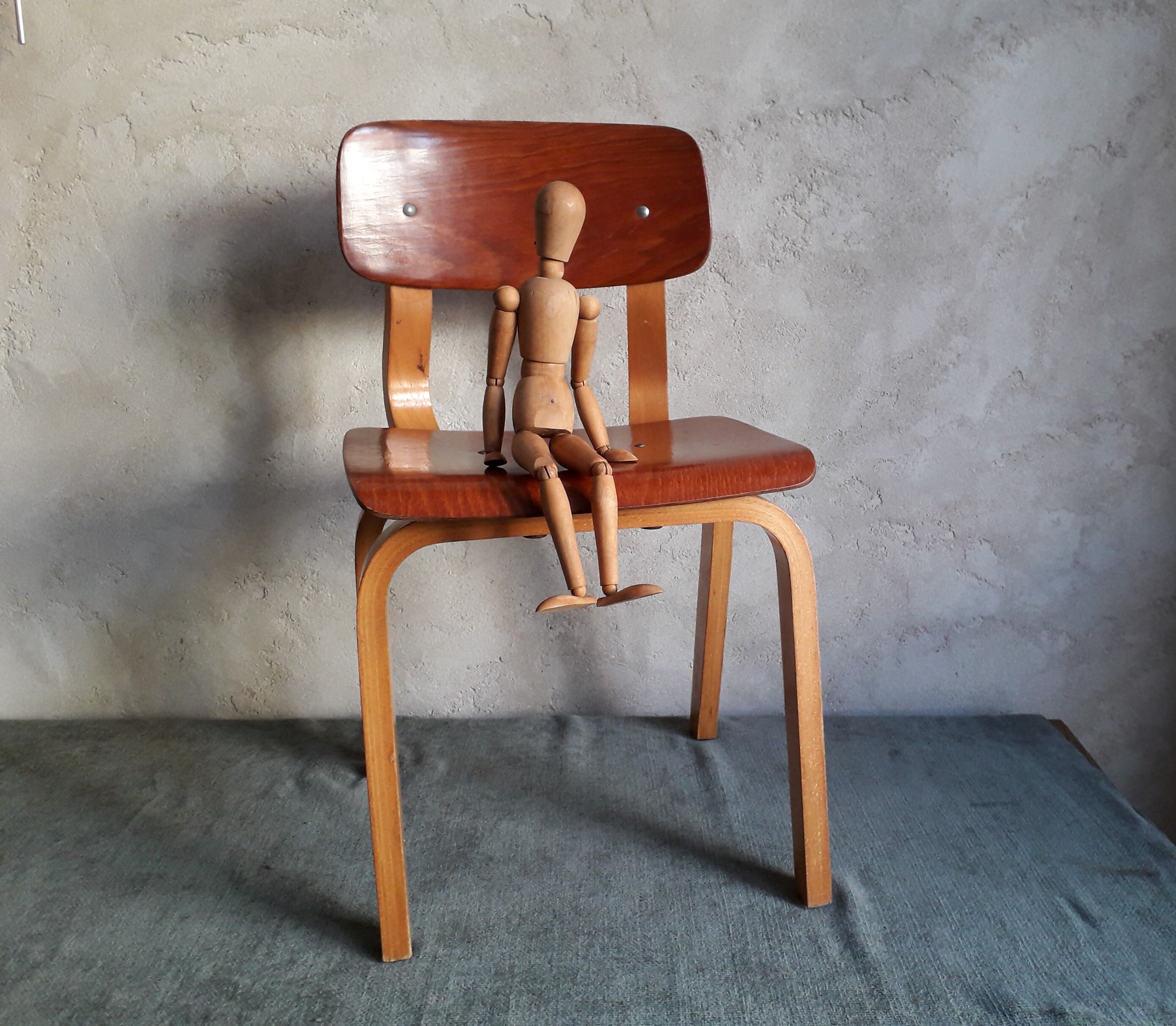 Children's school chair made of vintage wood