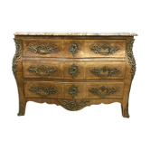 Convenient tomb Louis XV in precious wood marquetry around 1880