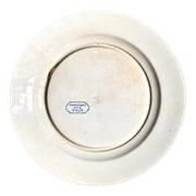 Sarreguemines round dish in white and blue iron earth, “Aïda” service