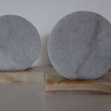 Pair of marble and onyx bookends, geometric design, Art Deco style.