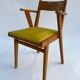 3 french design chairs chene light red yellow green 1960