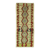 Turkish Kilim Usak 104x250 cm Scorpion Protection Motif Handwoven