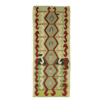 Turkish Kilim Usak 104x250 cm Scorpion Protection Motif Handwoven
