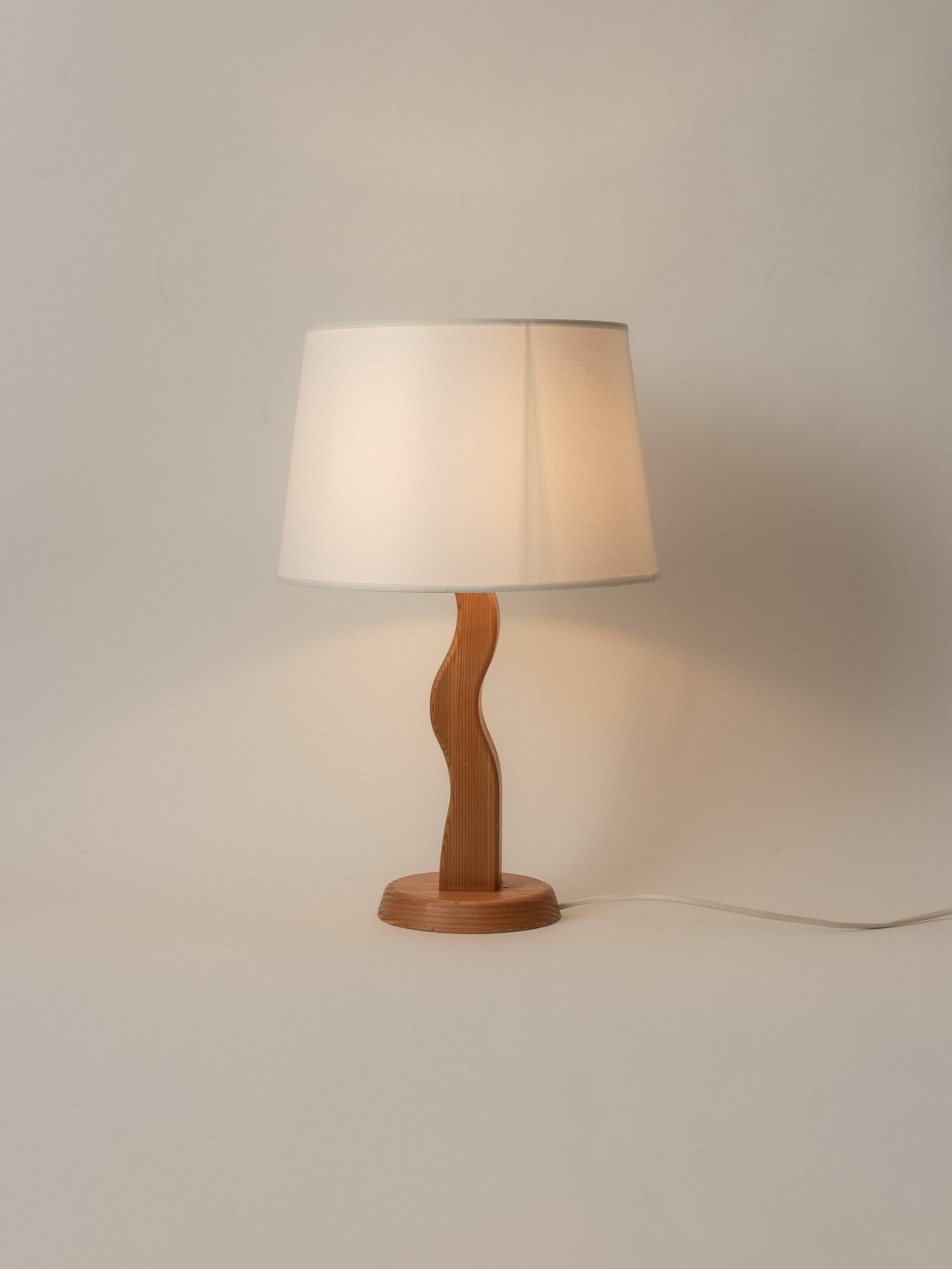 Organically shaped pine lamp base, 1980s