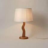 Pied de lampe de forme organique en pin, Années 80