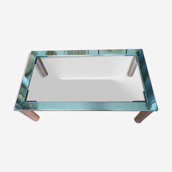 Vintage glass and metal design coffee table