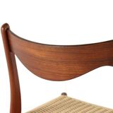 Set of 4 Arne Wahl Iversen for Glyngore papercord chairs 'Naerem'