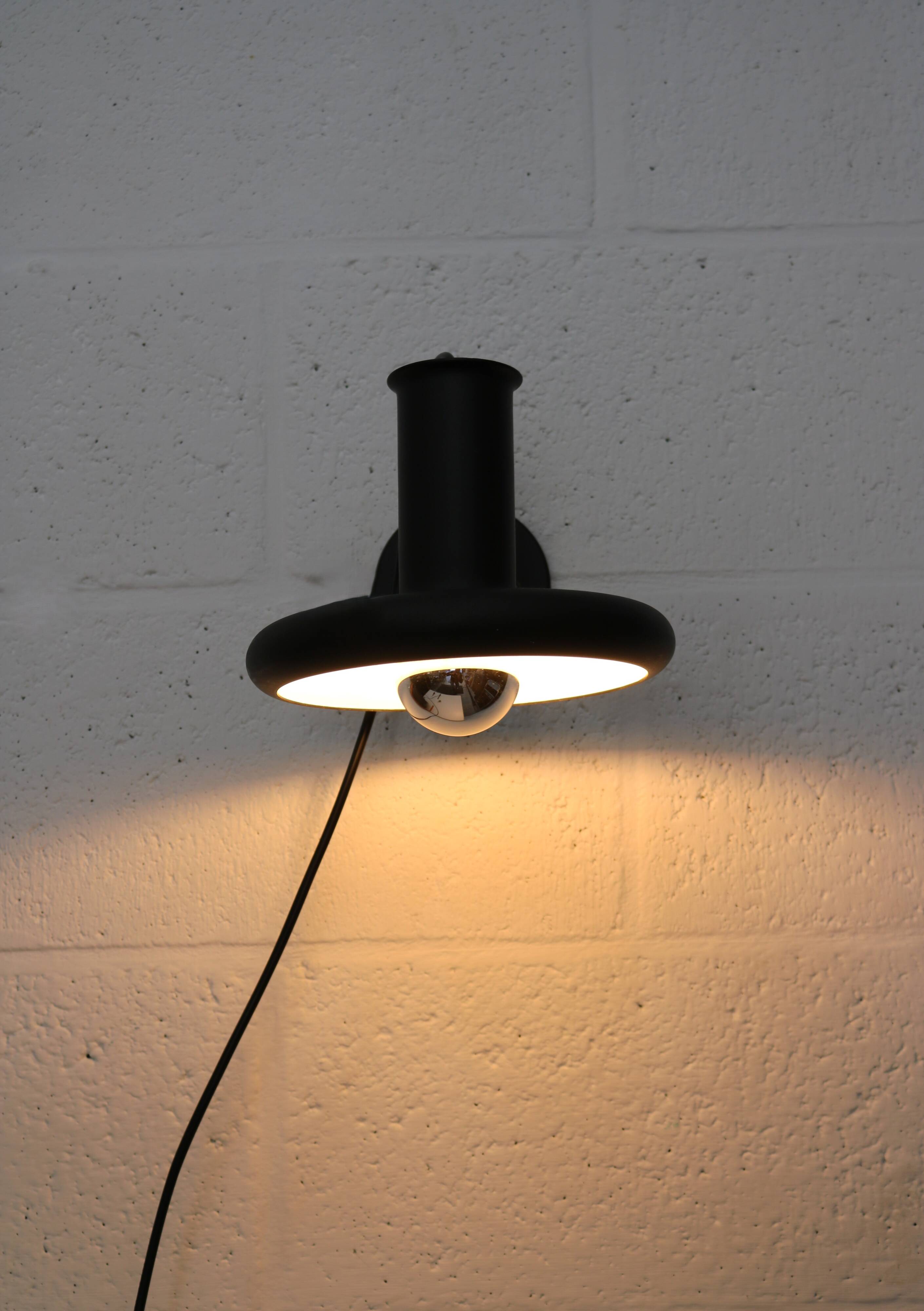 Top Design Fog & Morup black Wall Lamp - Optima 5 - Designed By Hans Due